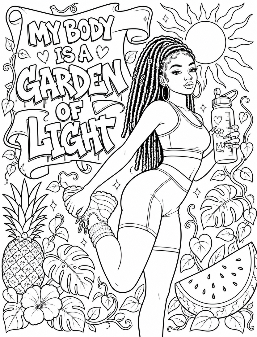 My Body Is a Garden of Light coloring page — My body is a garden of light