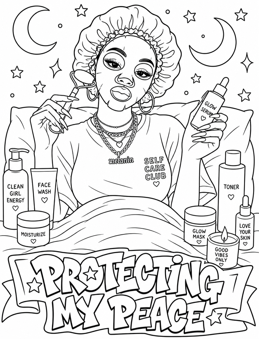Safe in My Stillness coloring page — I am safe in my stillness
